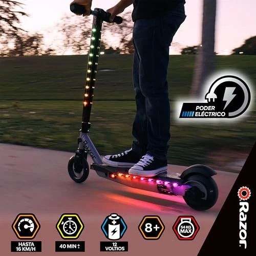 Razor - Power Core E90 Scooter Eléctrico Lightshow con 10 mph Velocidad Máxima - Plateado Foto 2 de 4