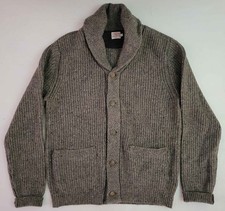 Faherty Merino Wool Alpaca Blend Brown Shawl Collar Cardigan Sweater Men's L