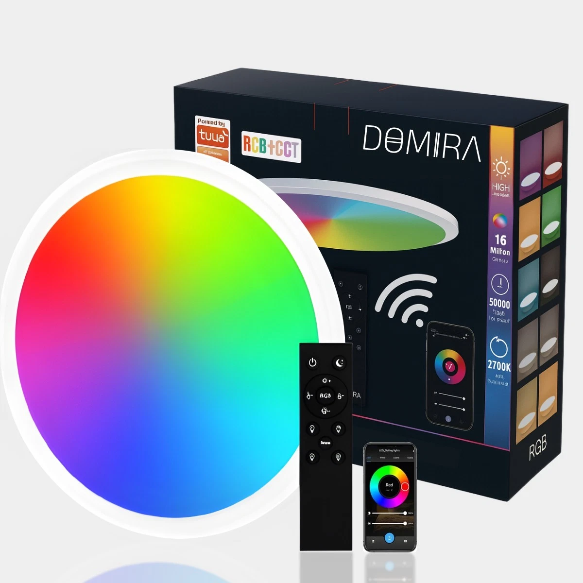 Smart LED Ceiling Light Dimmable Voice Control Alexa App WiFi RGB With Remote