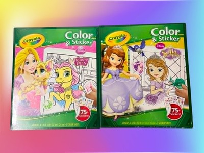 Crayola Color & Sticker Rapunzel & Sofia the First Activity Books Lot 75 Sticker