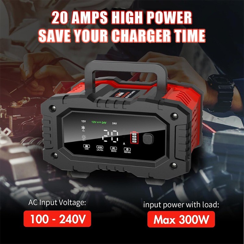12V/24V Portable Car Battery Charger Jump Starter Booster Jumper Box Power Bank