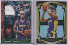 NBA D'Angelo Russell Mavs 2015-16 Panini Select Silver PL and Holiday Relic #/25