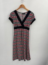 New Directions Women's Geometric Sleeveless Maxi Dress Black White Beige L Knit