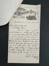 1885 antique GEISER MANUFACTURING CO waynesboro pa LETTER RR milldale ct CLARK
