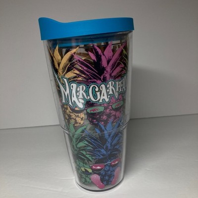 Margaritaville Tervis Tumber Cup with Blue Lid 24 oz Vacation Trip Destination