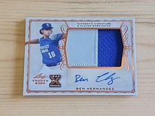Ben Hernandez Leaf Trinity XRC Rookie Autograph Patch #PA-BH1 2 Color Patch
