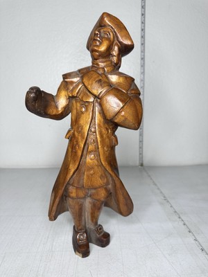 1970s Carved Wood Colonial Patriot 15in Lamp Base Figure Spirit Of 76 Project