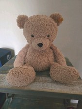 Steiff Teddy Bear Plush Brown Stuffed Animal Yellow Ear Tag Germany Vintage Styl