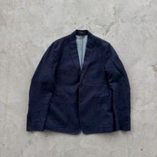 Giacca blazer uomo Versace Collection blu navy taglia 50 IT 40 US cotone Ramie
