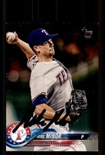 Signed Baseball Card Auto Mike Minor 2018 Topps #412 Rangers Vintage Stock /99