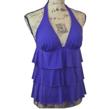 Kenneth Cole: Women  s Tiered Tankini Swim Top - Cobalt Blue, Size Small