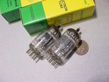 AMPEREX 12AX7 ECC83 TUBE PAIR (circa 1968, I65-series) Holland ***