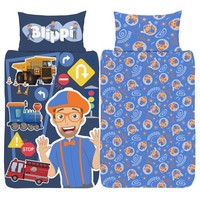 Blippi Fahrzeuge Einzel BettwäSche Set Kinder Reversible BettwäSche Blau
