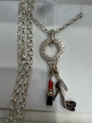 Thomas Sabo Necklace With Lipstick & Shoe Pendant Sterling Silver