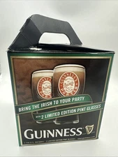 Guinness's Porter Main St. Mallow Pint Beer Glasses Set Of 4 With Box NEW Opn Bx