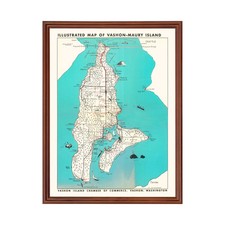 Mapa antiguo de Vashon-Maury Island, WA 1955 - Vintage Vashon-Mau