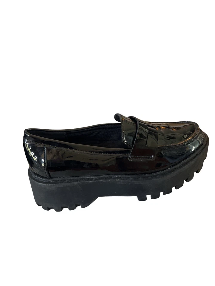 Mocasines gruesos de bambú negros con plataforma charol Penny para mujer talla 6,5 Foto 2 de 4