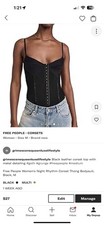 Women's Free People Corset Thong Bodysuit Black Size M