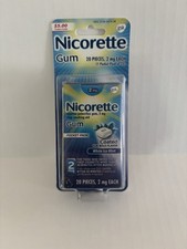 Nicorette Gum 2mg Coated White Ice Mint Pocket Pack 20 Pieces Ex 4/25 