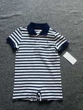 NWT Polo Ralph Lauren baby boy romper jumpsuit shortall Size 18 Months