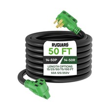 RVGUARD 50 Amp 50 Foot RV/EV Extension Cord, NEMA 14-50P/R Heavy Duty Extensi...