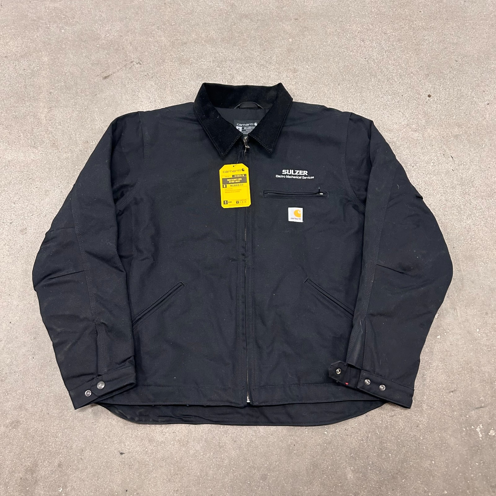 Carhartt Iconic J01 Duck Detroit Jacket Mens XL Black Blanket Lined Relaxed Fit