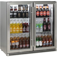 Schmick Stainless Bar Fridge 2 Door With Heated Glass and Triple Glazing