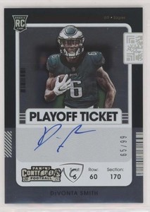 2021 Panini Contenders RPS Playoff Ticket /99 Devonta Smith #107 Rookie Auto RC