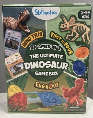 Skillmatics 3 Games In 1 Ultimate Dinosaur Game Box Dino Trio Egg Hunt 1st To 4