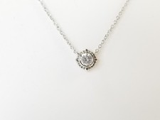 18" 14K White Gold 1/4 CTTW Round Diamond Bezel Designed Necklace AM1066790 
