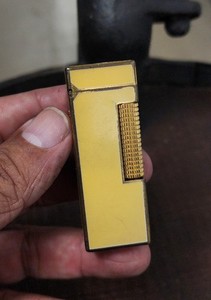 Vintage Dunhill Yellow Lacquer Rollagas Lighter SWISS MADE DL-06 (No Box)