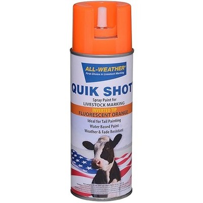 Inverted Tip Spray Paint for Livestock Marking, Fluorescent Orange Inverted