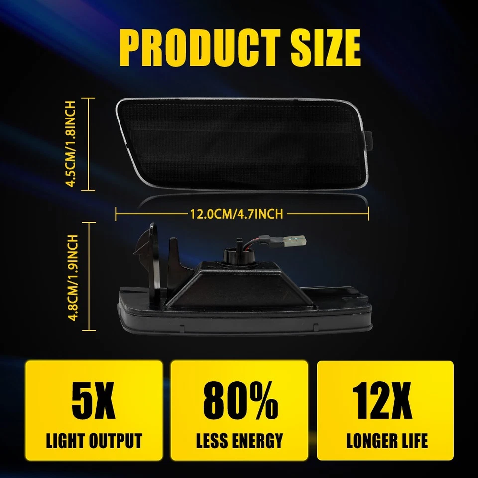 Luz de señalización lateral LED para parachoques delantero ámbar humo 2-20 para Volkswagen MK6 GTI 10-14 Foto 3 de 4