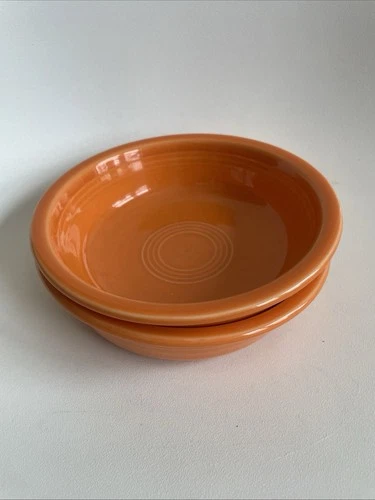 Set Of 2 HLC Fiesta Ware Fiestaware 7” Soup Salad Cereal Bowls USA Tangerine