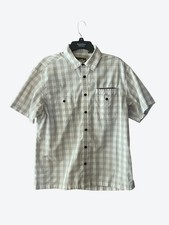 Howler Bros Men's Medium Short Sleeve White Gray Plaid Shirt