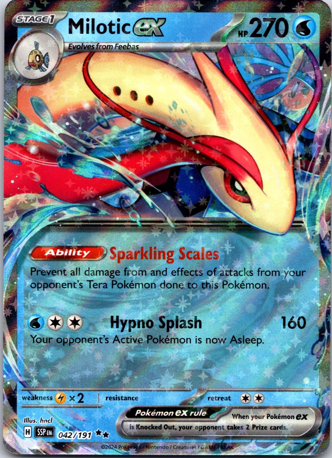 Milotic ex Holo Double Rare SV08: Surging Sparks 042/191 NM