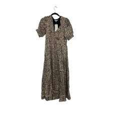 Boden Womens Midi Dress UK 12 US 8 Multicolor Floral Satin Tea V-Neck D0467 NWT