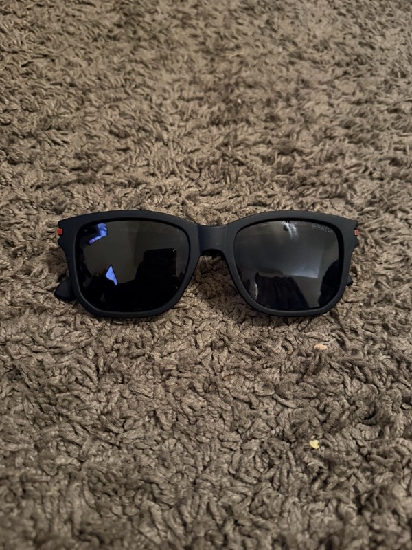 Prada 5100 C1 Rectangle Sunglasses Black Frame Gray Tinted Lenses