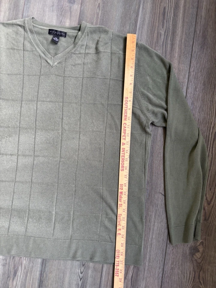 Suéter verde ligero Via Europa para hombre talla XXL Foto 3 de 4