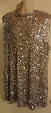 Nasty Gal Multicolor Sequin Sleeveless Shift Dress Size US 20 UK 24 EUR 62