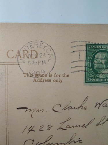 California Postcard 1909 Original RARE Monterey Midway Point Franklin Stamp - Picture 11 of 12