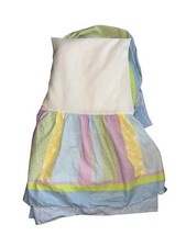 Lambs and Ivy Little Snoopy Peanuts Crib Skirt Lavender Blue Yellow Green