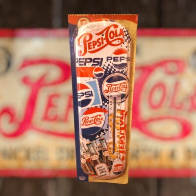 Retro Large Metal Thermometer - Indoor/Outdoor-Hunter, Fisherman - Pepsi