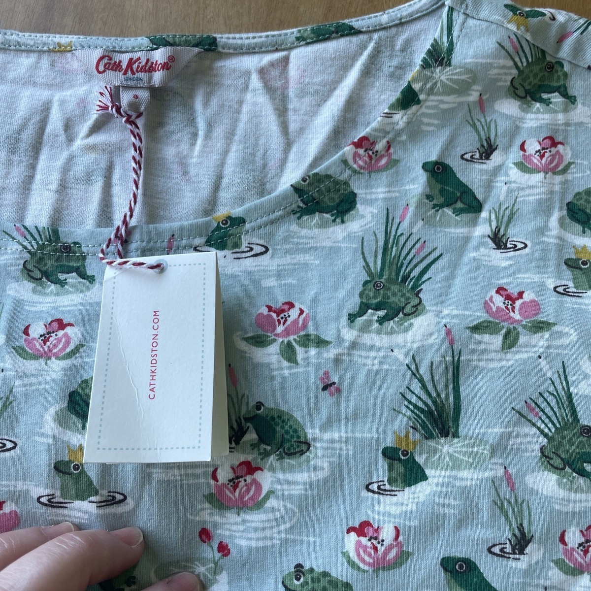 32 Cath Kidston Ladies Bathing Frogs Jersey Dress UK 8 US S Cotton NWT