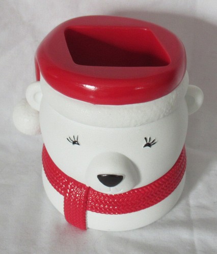 Bath & Body Works Foaming SOAP Holder Ceramic red white SANTA POLAR BEAR - Picture 2 of 6