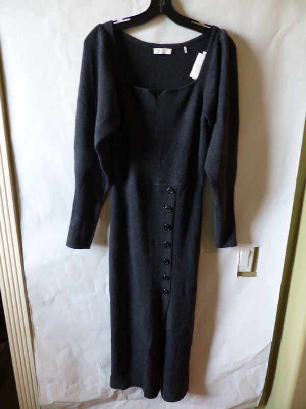 sandro grey dress Metallic maxi dress black / gray For Women