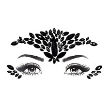 Devil Black Face Gems - Adhesive Jewels for Halloween and Dance Events