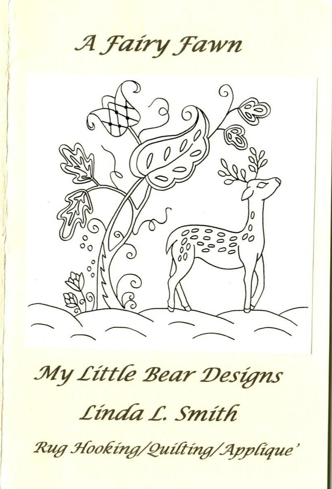 A Fairy Fawn Wall Quilt Pattern Folksy Country Flowers Deer Rug Hooking ...