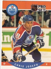 1990-91 Pro Set #443 Chris Joseph- Edmonton Oilers + (Yes 4 Free Mystery Cards)