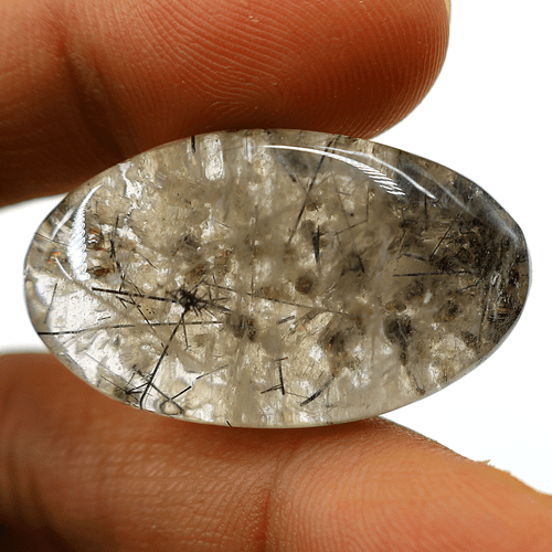 4 Pcs Natural Tourmaline Rutile Quartz Hi-Grade 28mm-39mm Cabochon Gemstones Lot - Picture 5 of 11